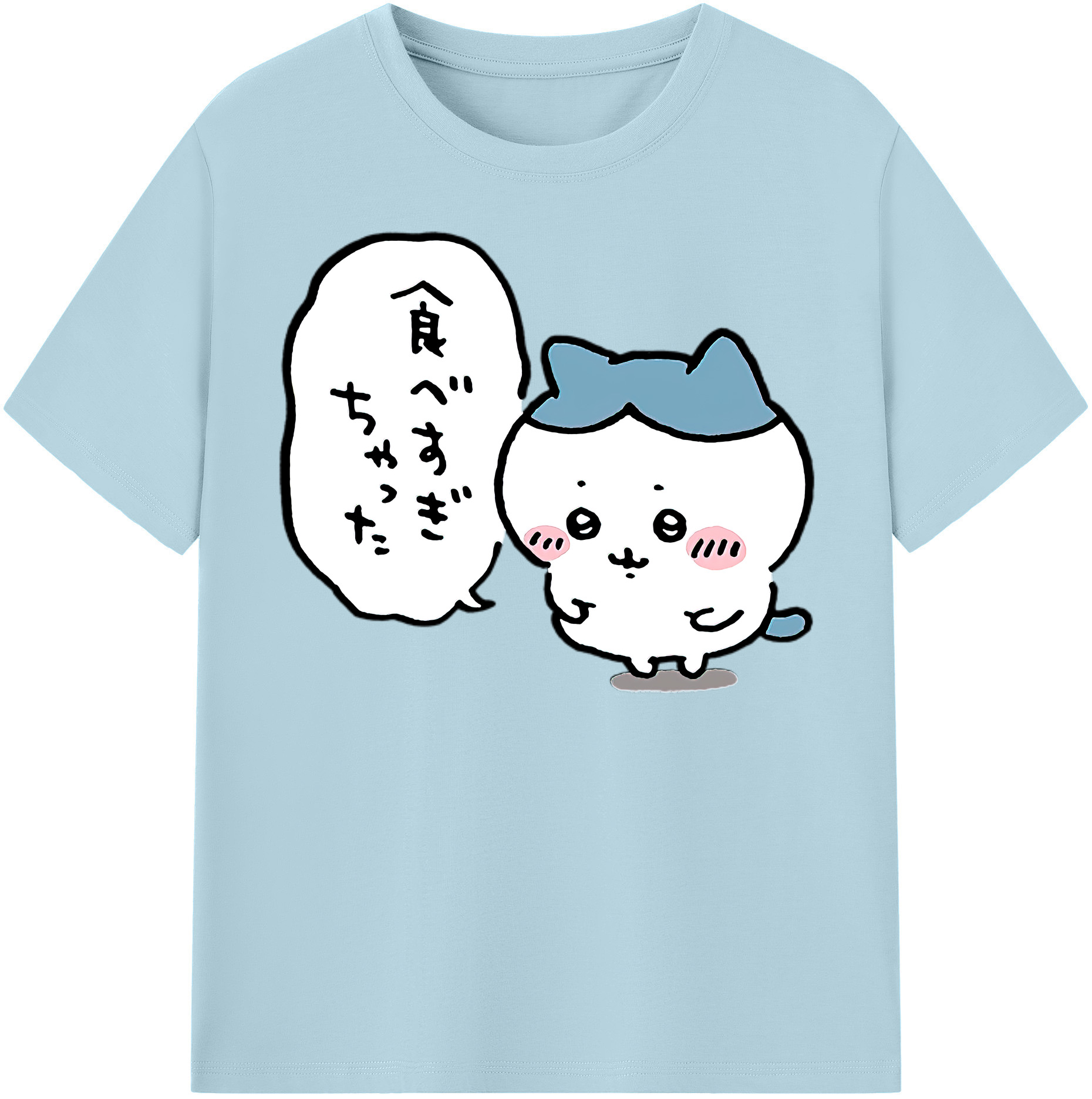 （画像用） ちいかわ ハチワレ Chii-kawa hachiware 綿100％半袖Tシャツ（フロントプリント）